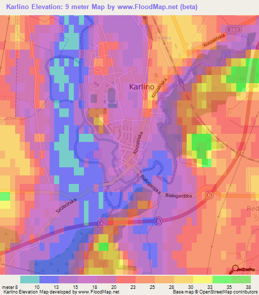 Karlino,Poland Elevation Map