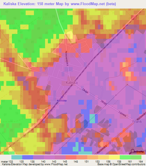 Kaliska,Poland Elevation Map
