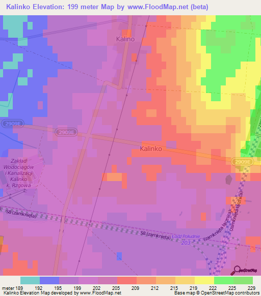 Kalinko,Poland Elevation Map