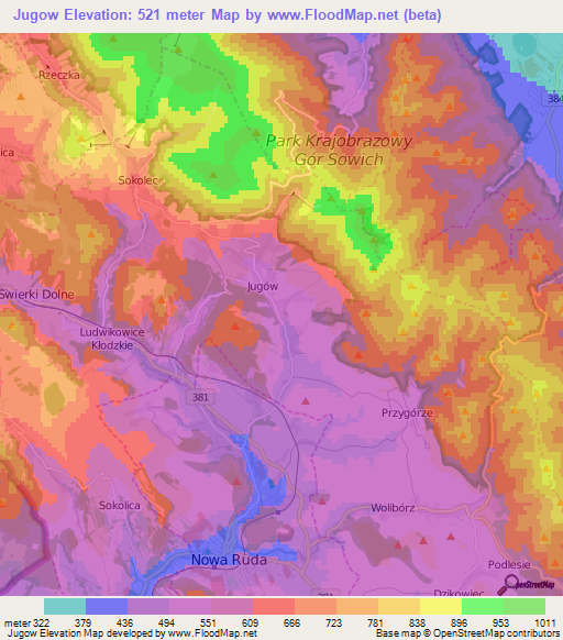 Jugow,Poland Elevation Map