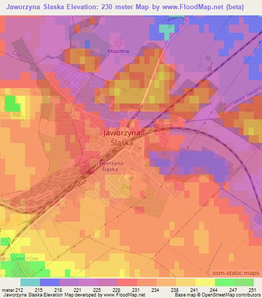Jaworzyna Slaska,Poland Elevation Map