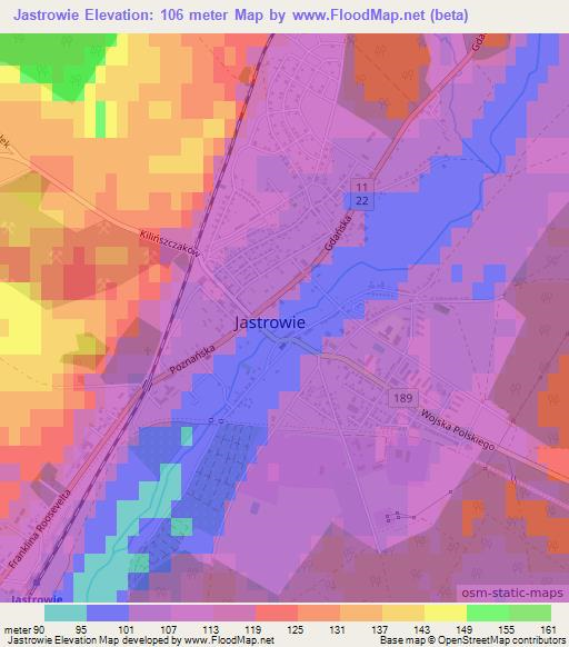 Jastrowie,Poland Elevation Map
