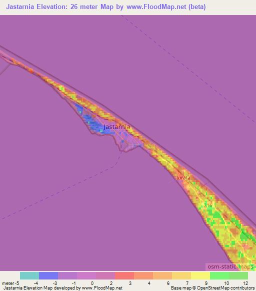 Jastarnia,Poland Elevation Map