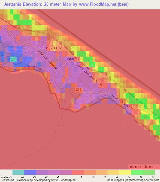 Jastarnia,Poland Elevation Map