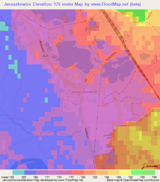 Januszkowice,Poland Elevation Map
