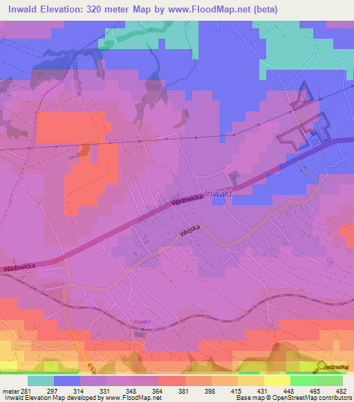Inwald,Poland Elevation Map