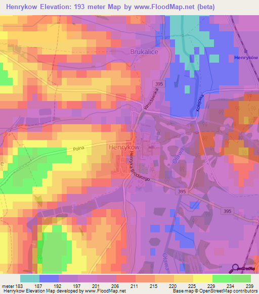 Henrykow,Poland Elevation Map