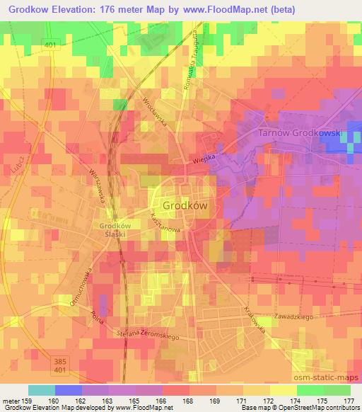 Grodkow,Poland Elevation Map