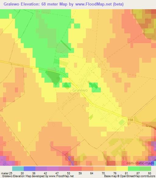 Gralewo,Poland Elevation Map