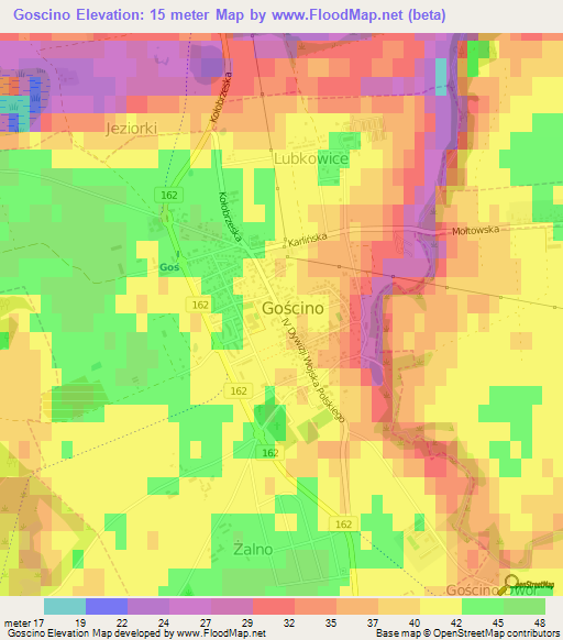 Goscino,Poland Elevation Map