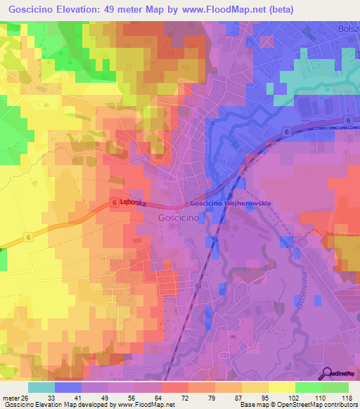 Goscicino,Poland Elevation Map