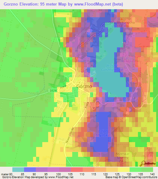 Gorzno,Poland Elevation Map
