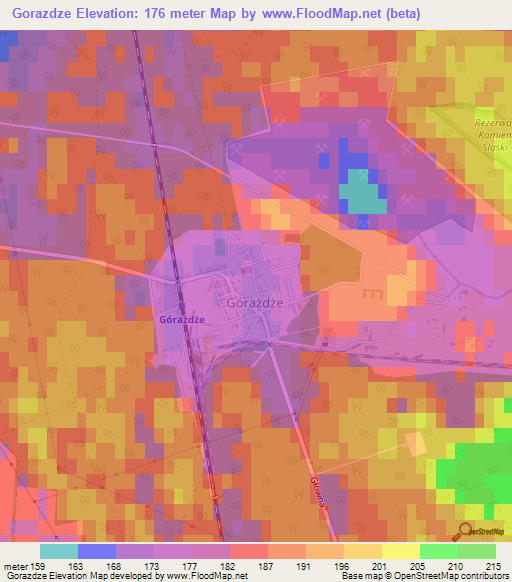 Gorazdze,Poland Elevation Map