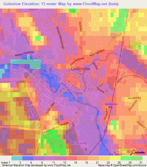 Goleniow,Poland Elevation Map