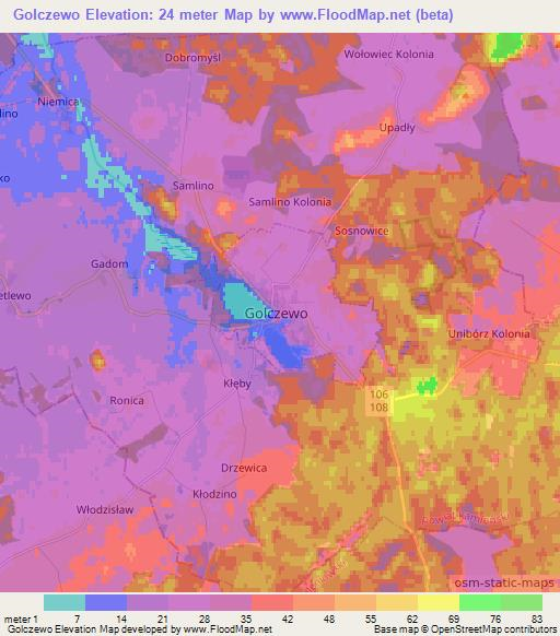 Golczewo,Poland Elevation Map