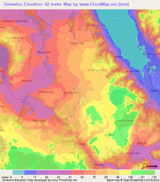 Gniewino,Poland Elevation Map