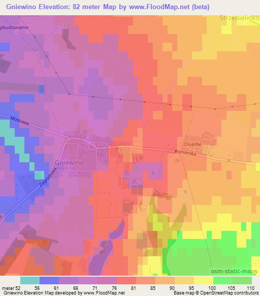 Gniewino,Poland Elevation Map