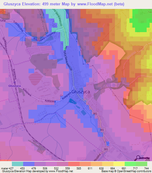 Gluszyca,Poland Elevation Map
