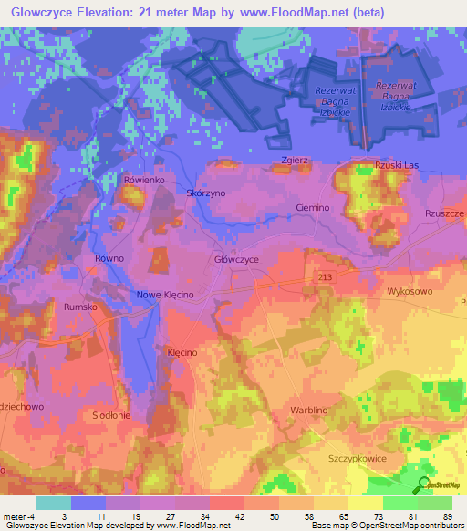 Glowczyce,Poland Elevation Map