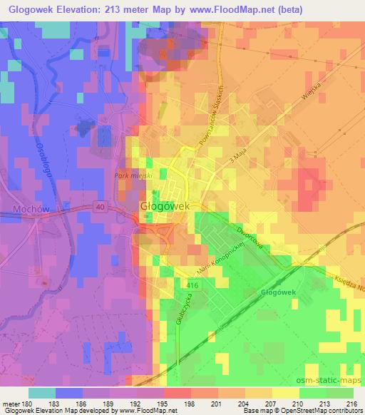 Glogowek,Poland Elevation Map