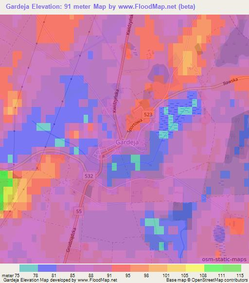 Gardeja,Poland Elevation Map