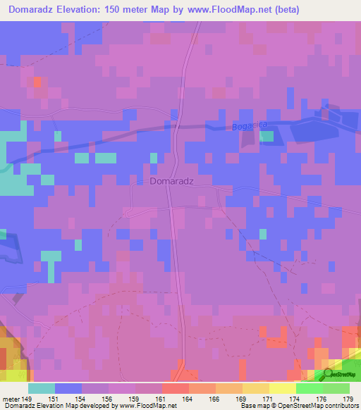 Domaradz,Poland Elevation Map