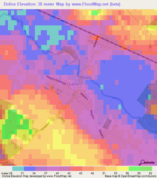 Dolice,Poland Elevation Map
