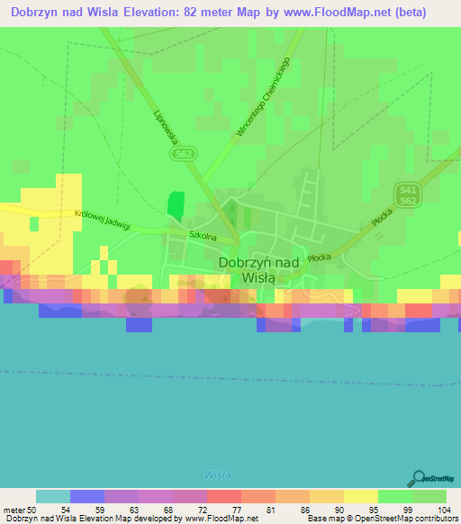 Dobrzyn nad Wisla,Poland Elevation Map