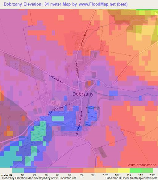 Dobrzany,Poland Elevation Map