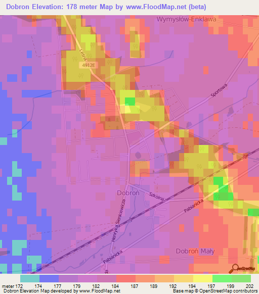 Dobron,Poland Elevation Map
