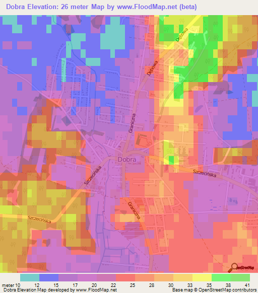 Dobra,Poland Elevation Map