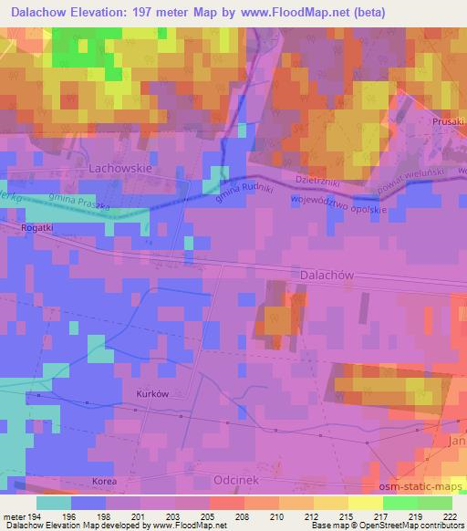 Dalachow,Poland Elevation Map
