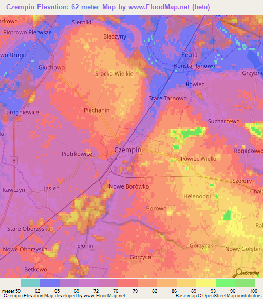Czempin,Poland Elevation Map