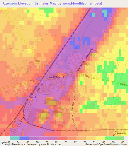 Czempin,Poland Elevation Map