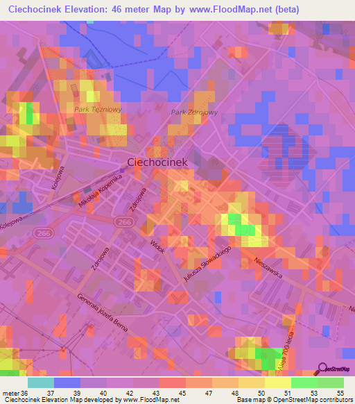 Ciechocinek,Poland Elevation Map