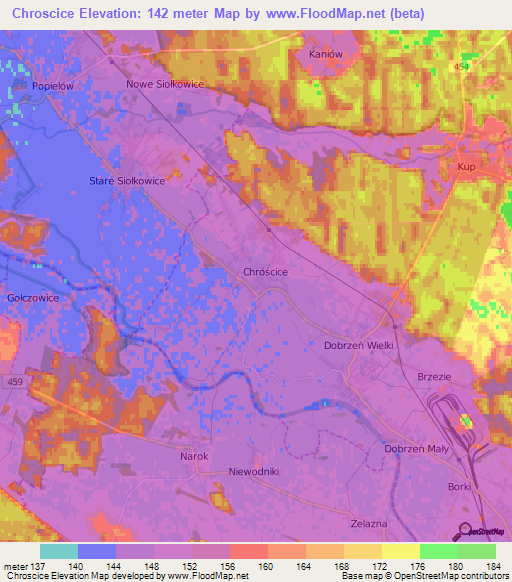 Chroscice,Poland Elevation Map