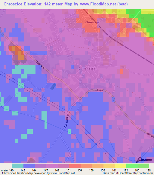 Chroscice,Poland Elevation Map