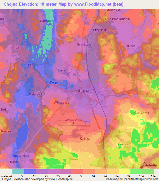 Chojna,Poland Elevation Map