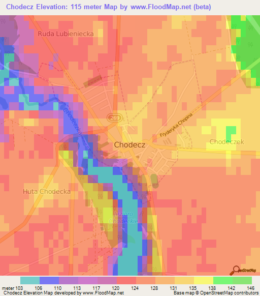 Chodecz,Poland Elevation Map