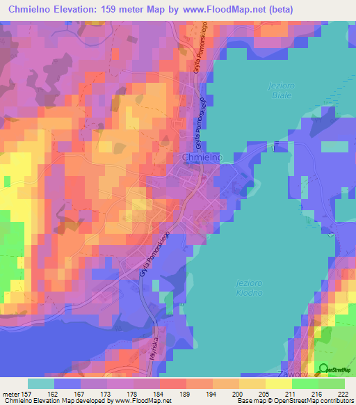 Chmielno,Poland Elevation Map