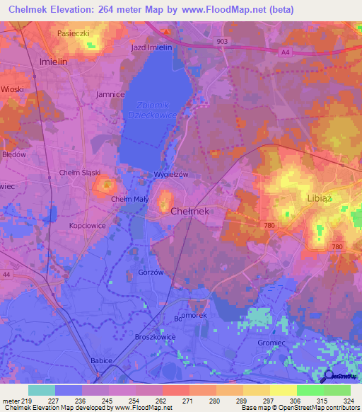 Chelmek,Poland Elevation Map