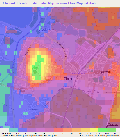 Chelmek,Poland Elevation Map