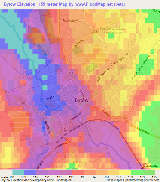 Bytow,Poland Elevation Map