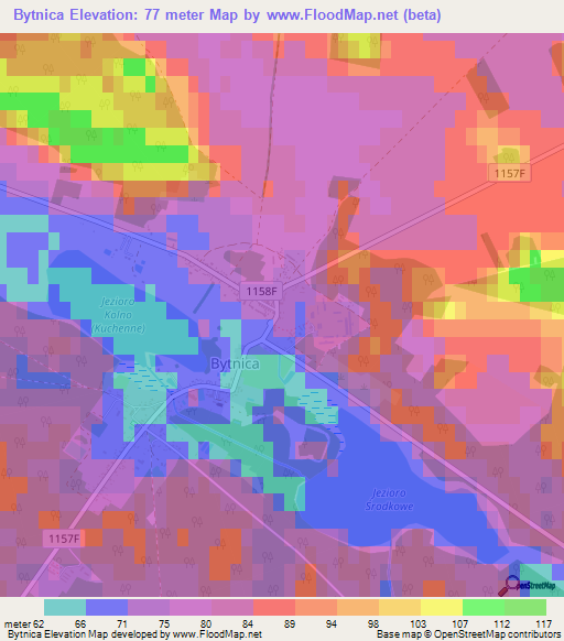 Bytnica,Poland Elevation Map