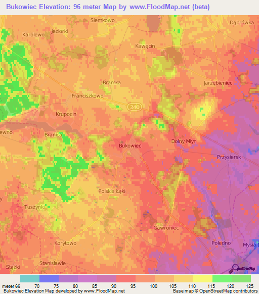 Bukowiec,Poland Elevation Map