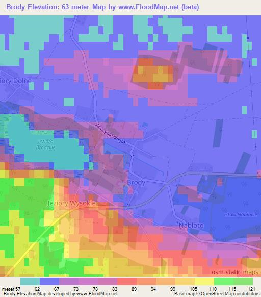 Brody,Poland Elevation Map