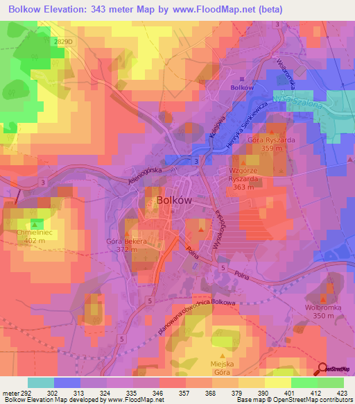 Bolkow,Poland Elevation Map
