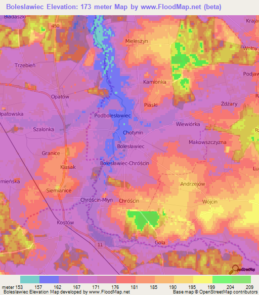 Boleslawiec,Poland Elevation Map