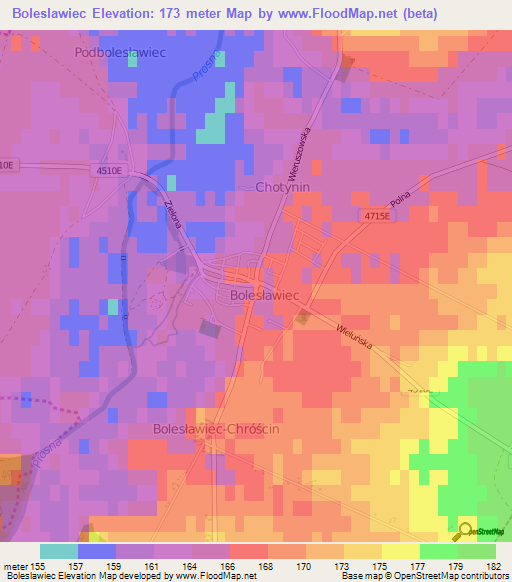 Boleslawiec,Poland Elevation Map