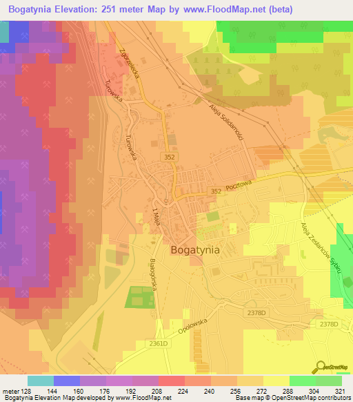 Bogatynia,Poland Elevation Map